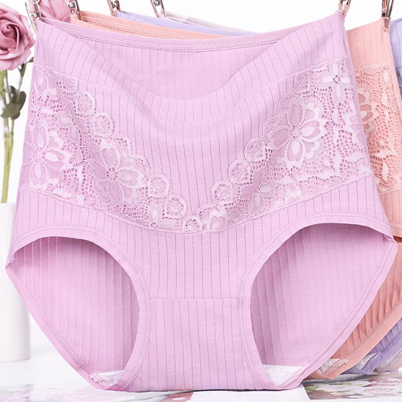 Women's Mother Style Middle Aged and Elderly Large Size Breathable Thin Briefs Underwear