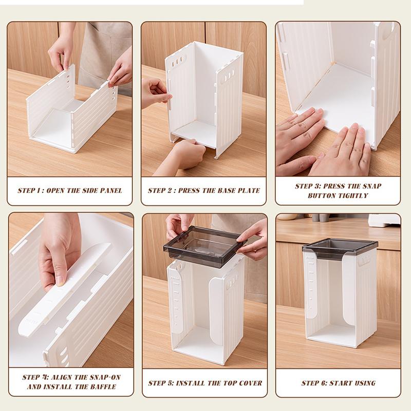 Instant Noodles Storage Container Foldable Large Capacity Plastic Box for Kitchen Shelf and Pantry Food Organizer