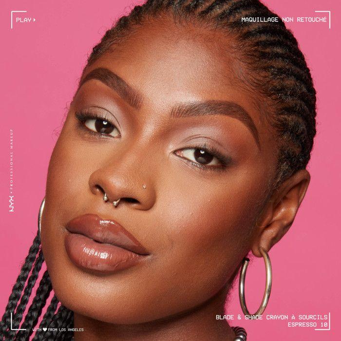 NYX Professional Makeup Blade &amp; Shade, Crayon sourcils double embout, tenue jusqu'à 16h, Espresso