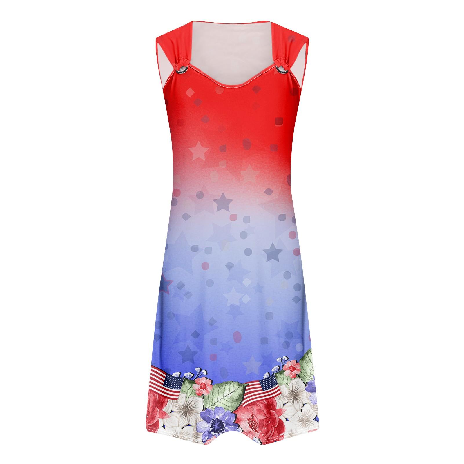 Женские повседневные платья Пуловеры Пляжные платья без рукавов Платья с принтом M — фото 4