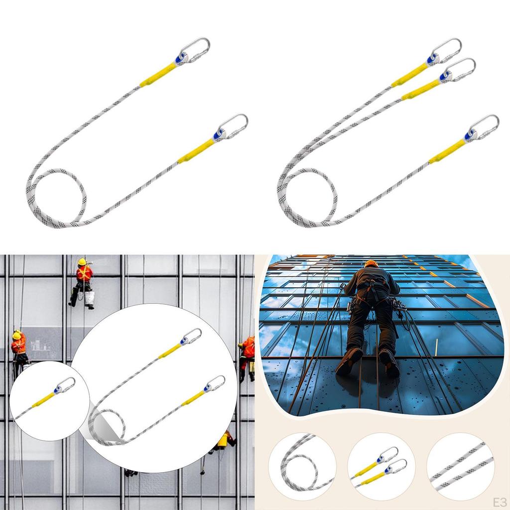 Safety Harness Lanyard with Carabiner for Climbing Outdoor Activities Caving Single Hook