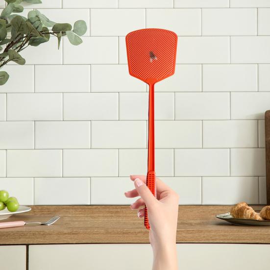 2 Stück Fliegenklatschen, verdickter langer Griff, flexibel, hohe Zähigkeit, hohles Netz, breiter Kopf, rissfest, für den Innen- und Außenbereich, Werkzeug zur Insekten- und Mückenbekämpfung