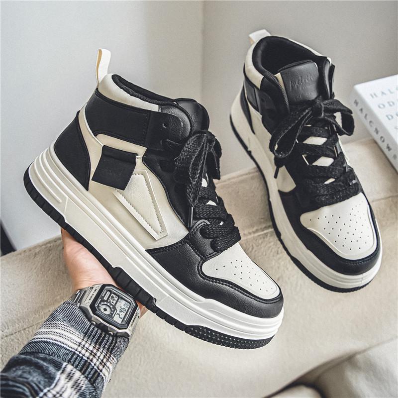 New Men's Classic Fashion High Top Thick Sole Skateboarding Shoes Comfortable Soft Sole Basketball  Sneakers