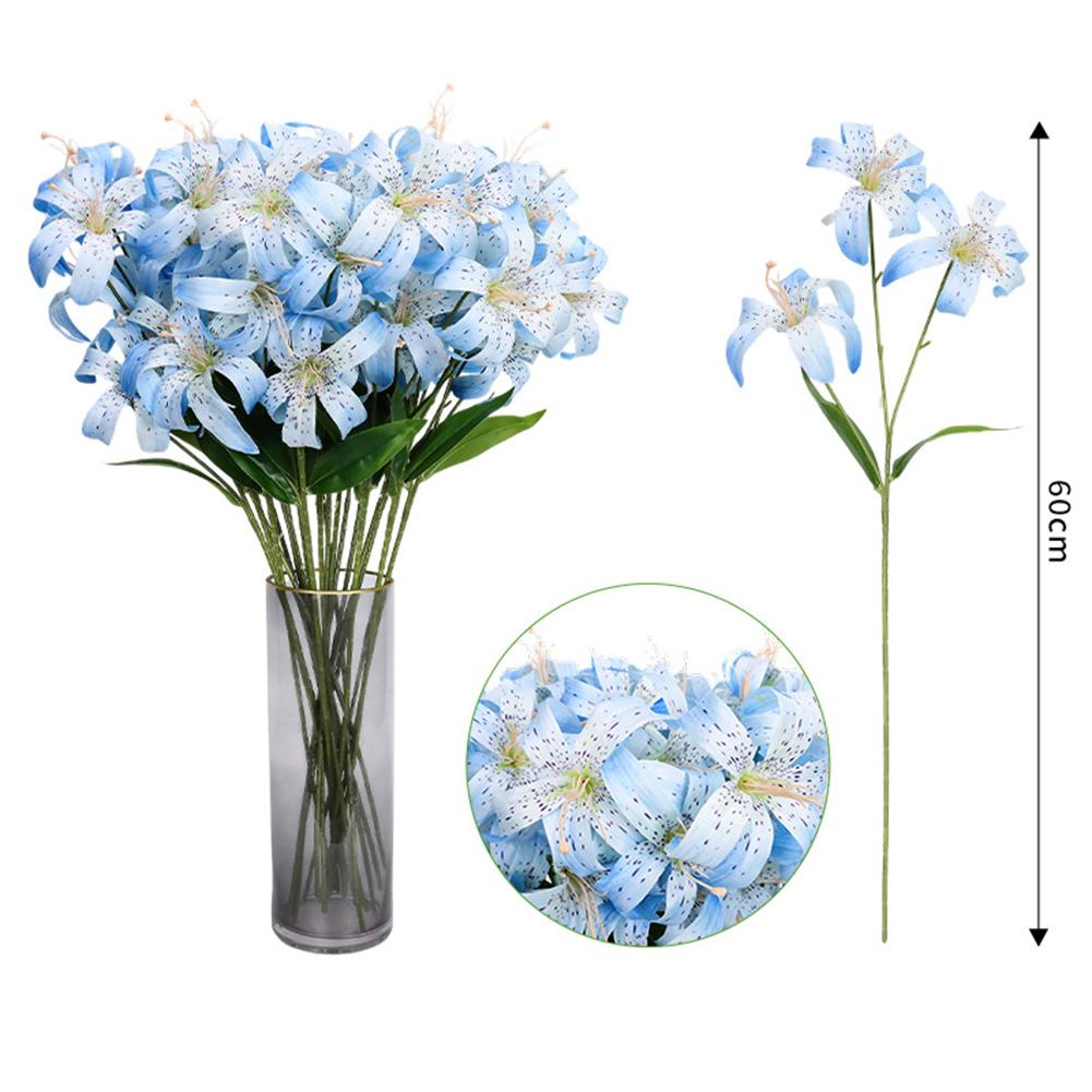 Artificial Lily Bouquet 6pcs with 3 Heads Each for Wedding Decorations and Elegant Home Office or Dining Table Arrangements