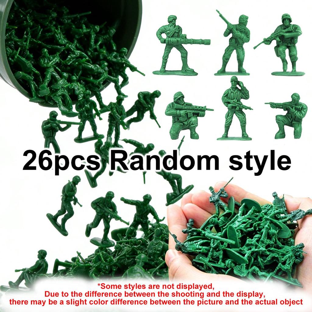 26/52 Stück 5 cm Grüne Militärische Taktische Soldaten Miniaturfiguren - Armee Modellfiguren für Sammler, Diorama Displays ZSY
