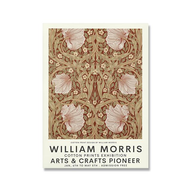 William Morris Leinwanddruck Victoria and Albert Museum Ausstellungsplakat London Underground Jugendstilgemälde Wanddekoration