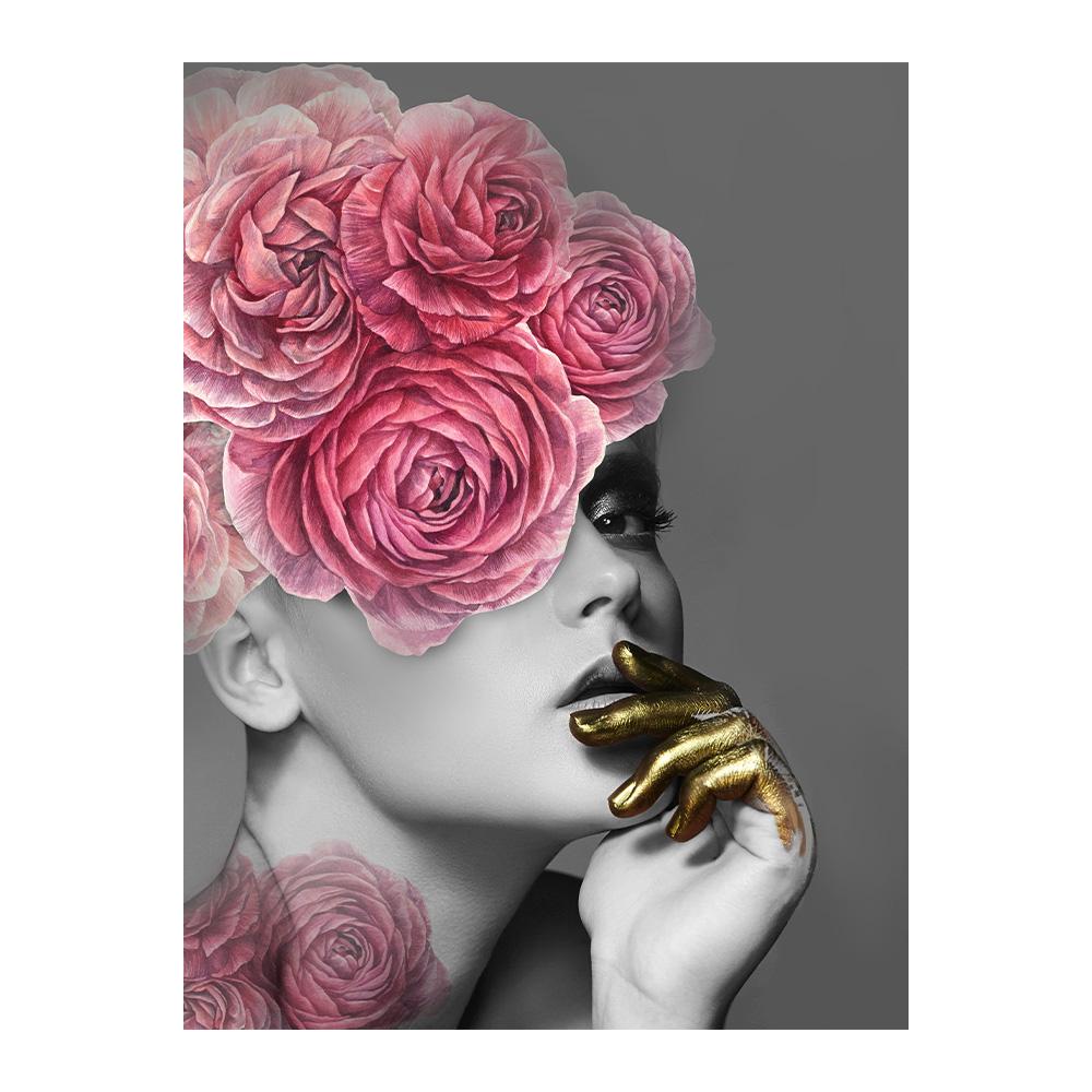 Nordic Flowers Head Woman Canvas Paintings On the Wall Art Posters And Prints Feather Girls Wall Pictures Home Decoration