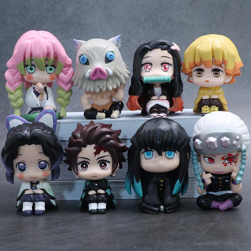 Q-Version Demon Slayer Geburtsblumen Figuren: Tanjiro & Nezuko Anime-Modelle