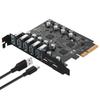 USB 3.2 PCIe Card PCIe X1 USB 3.2 Expansion Card 5 USB-A and 2 USB-C Ports MAX 10Gbps for Desktop Computer