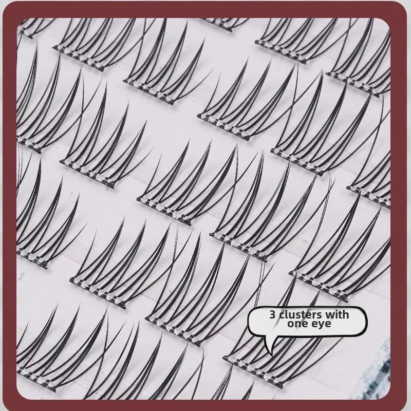 ACE Klebefreie Selbstklebende Cartoon-Büschelfalsche Wimpern - Natürlich, Faules Tragen