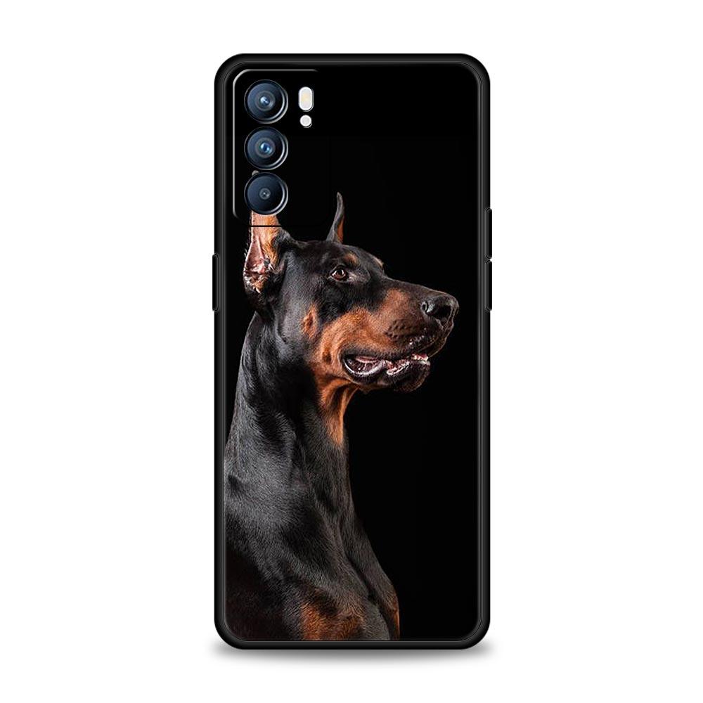 Doberman Dog Phone Case For Oppo Reno 13 12 11 10 7 F Find X5 X6 A98 A80 A79 A78 A57 A54 A31 A17 Pro 5G Soft TPU Cover Funda Bag