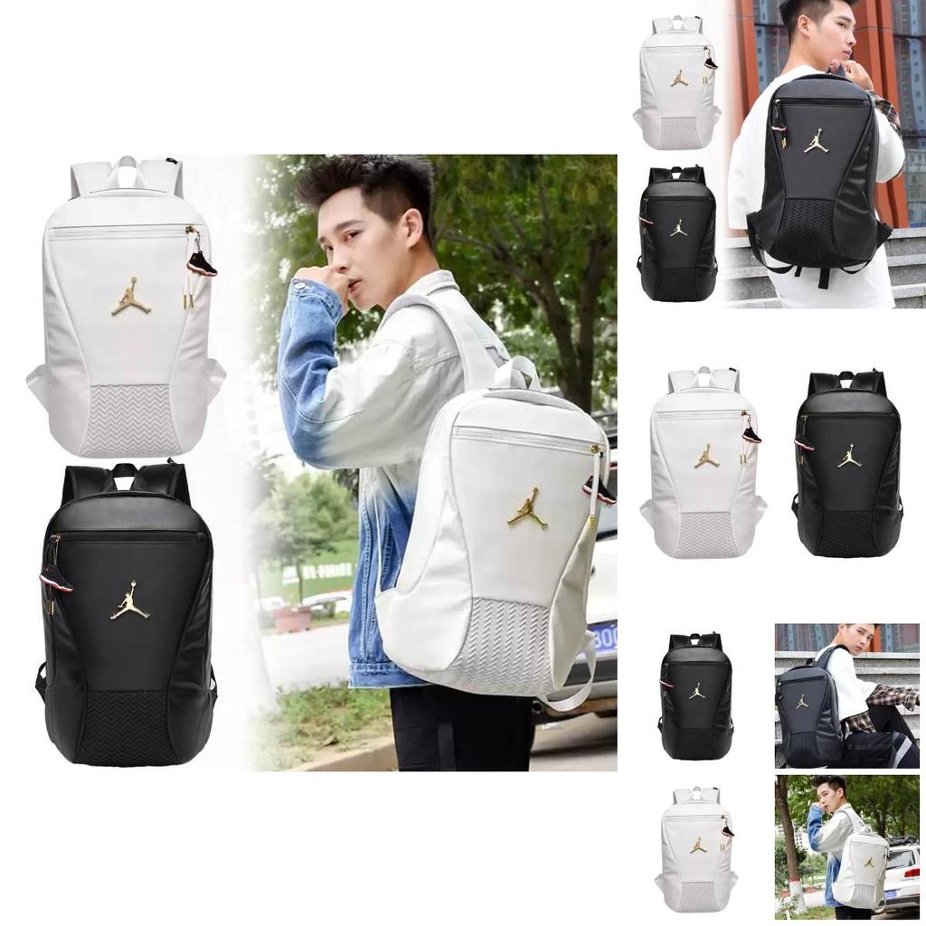 Zaino alla moda in ecopelle PU da uomo, stile street, impermeabile, antiurto, espandibile, con motivo geometrico