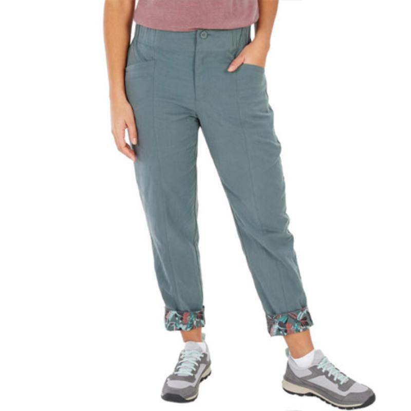 Decathlon NH500 Solid Trekking Outdoor Sports Mid-Rise Slim Slacks Women's Dark Grey Green
