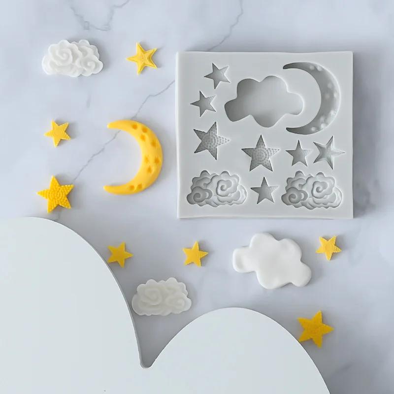 Moon Star Cloud Cake Decoration Mold Silicone Baking Mold Diy Chocolate Mousse Fondant Cake Decorating Tools Kitchen Accessories