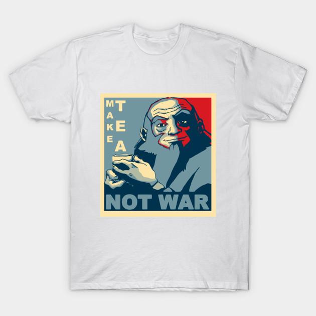 Men Black Print T-shirt Avatar Iroh - Make Tea Not War No-Cut Transfer Paper Print Cotton Tshirt XL белый
