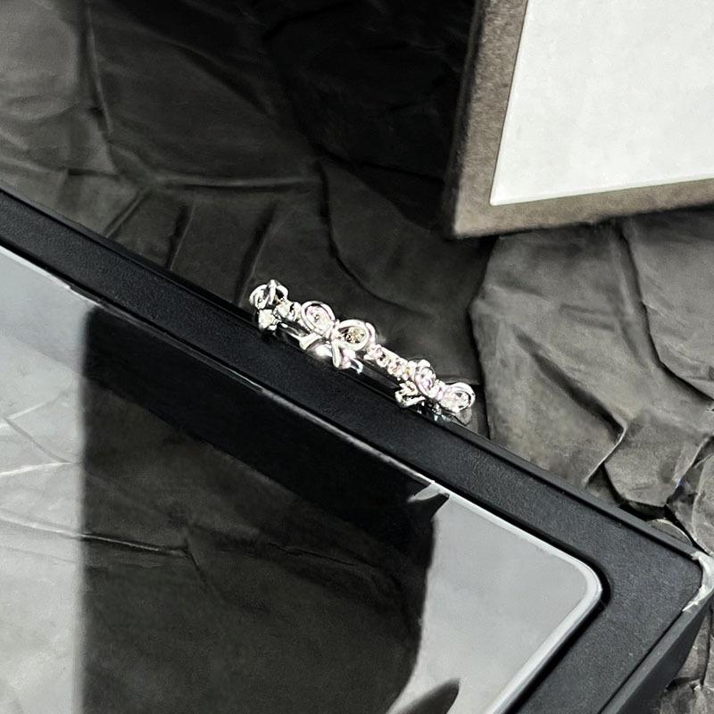 2026 Knot Light Broken Shadow Ins Cold Wind Trend Bow Ring Women Wear Sweet and Cool Fashion Temperament Personalized Index Finger Ring Resizable