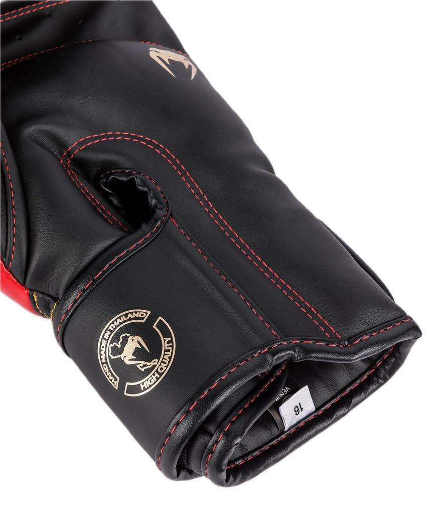 VENUM ELITE BOXING GLOVES x Gold x Sparring Gloves for and Fitness (Black Red) VENUM-1392-603 // Boxing, Kickboxing, (10oz)