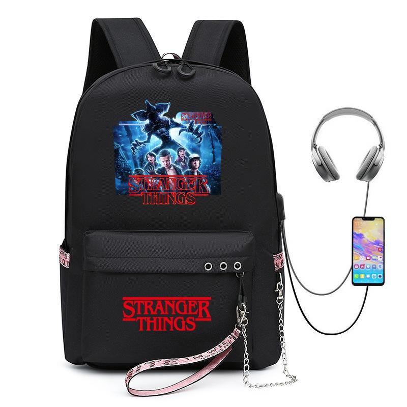 Stranger Things Student Backpack USB Charging Backpack KTB