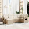 Vidaxl 6-Cz. Set di Mobili da Giardino con Cuscini, Beige, Polyrattan