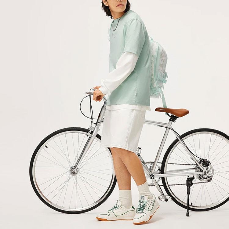 Li Ning Chinese Culture Series Einfarbig Rundhals Pullover Kurzarm T-Shirt Herren Tops Hellblau AHSU321-3