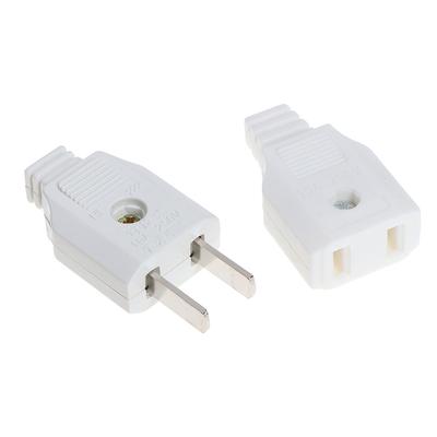 Us 2 Flat Pin Ac Electric Power Male Plug Female Socket Outlet Adapter Wire