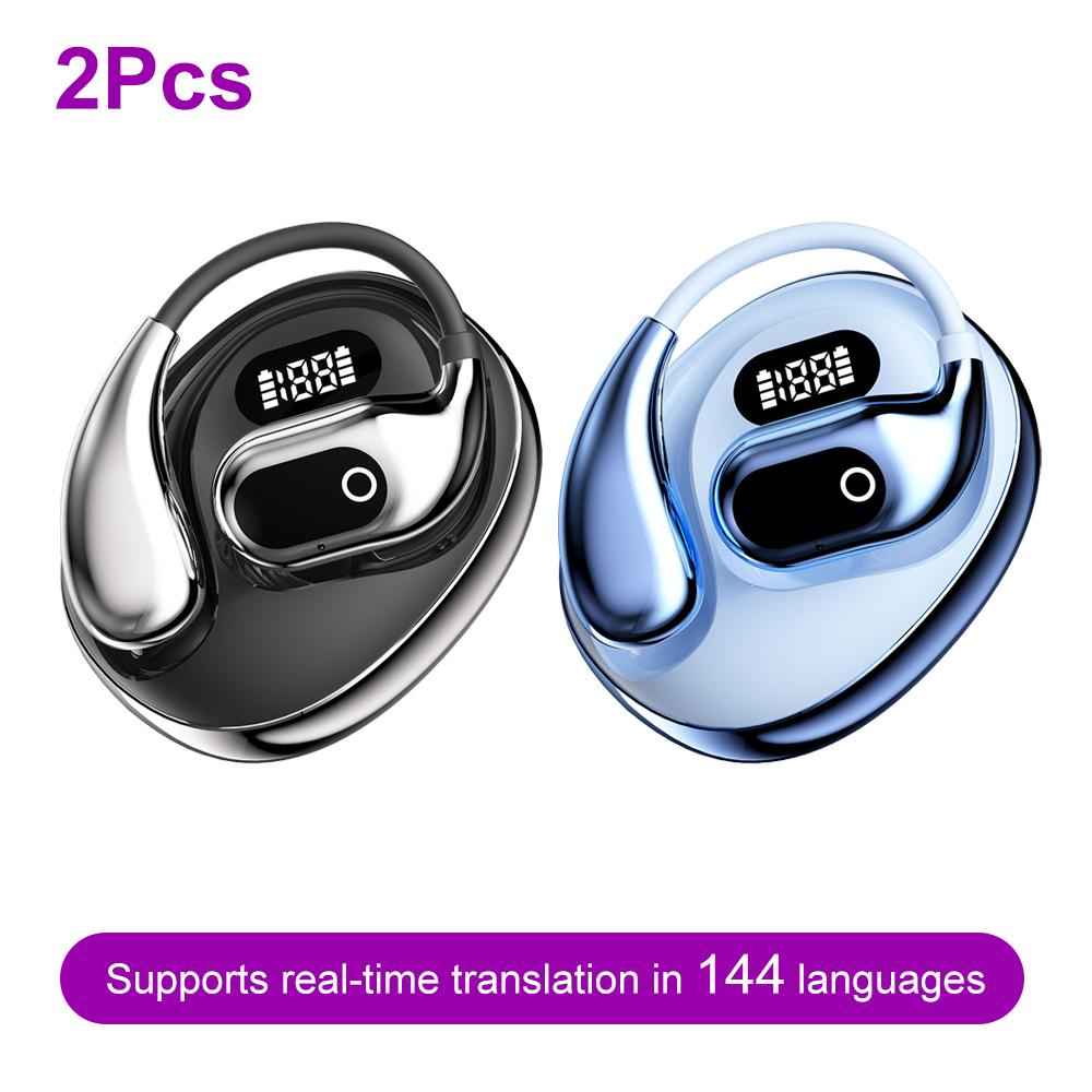 144-Language AI Translator Headphones Bluetooth 5.3 Wireless Two-Way Real-Time Translation For Business Global Travelers Earbuds
