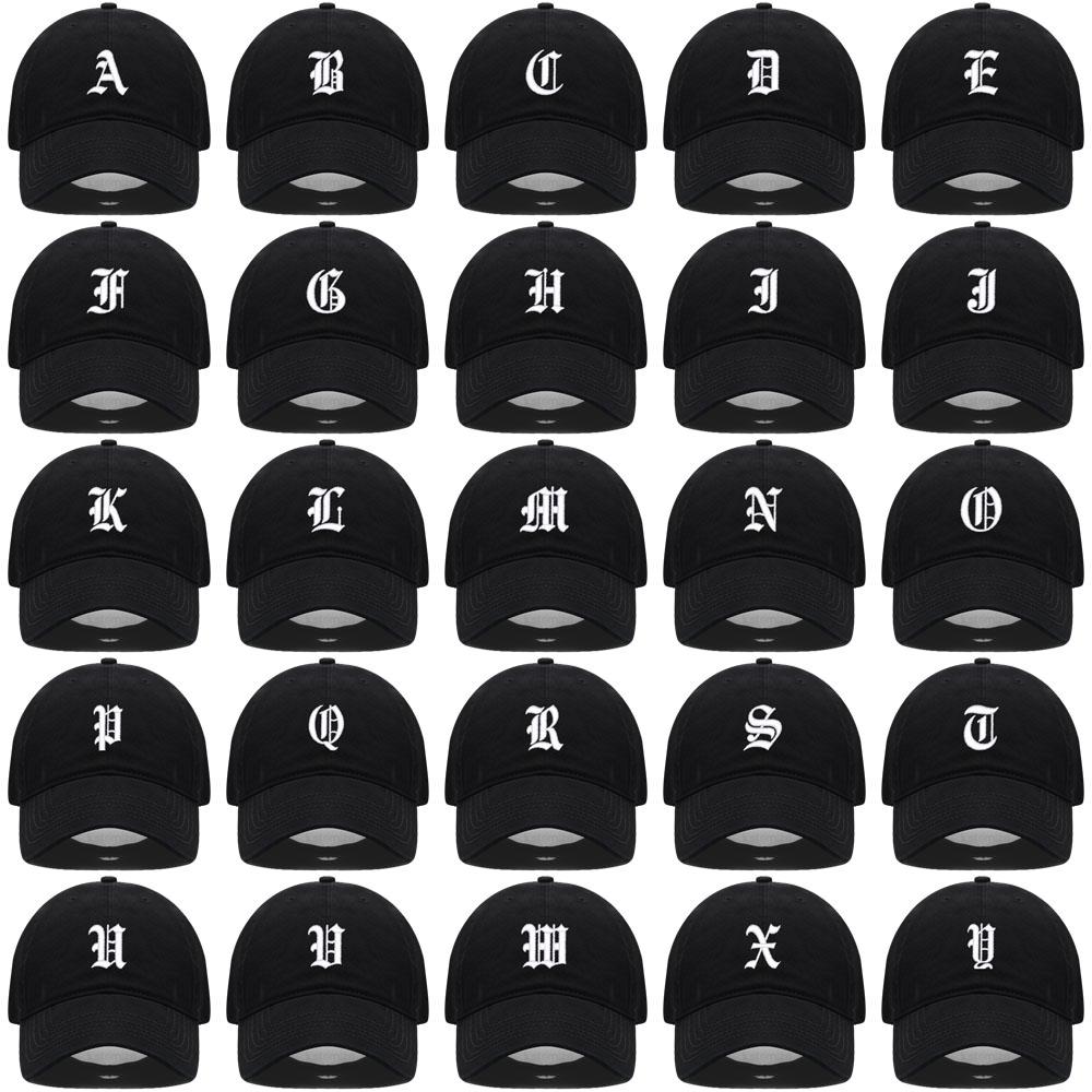 Old English Letters A-Z Embroidery Baseball Cap For Men Women Soft Cotton Fashion Dad Hats Adjustable Wholesale Dropshipping