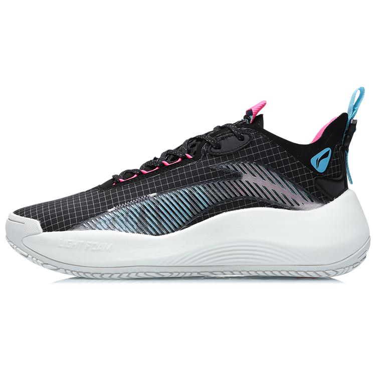 New LINING Badfive 1 Basketball Shoes Unisex Low Top Black/Blue/Pink AGBR001-3