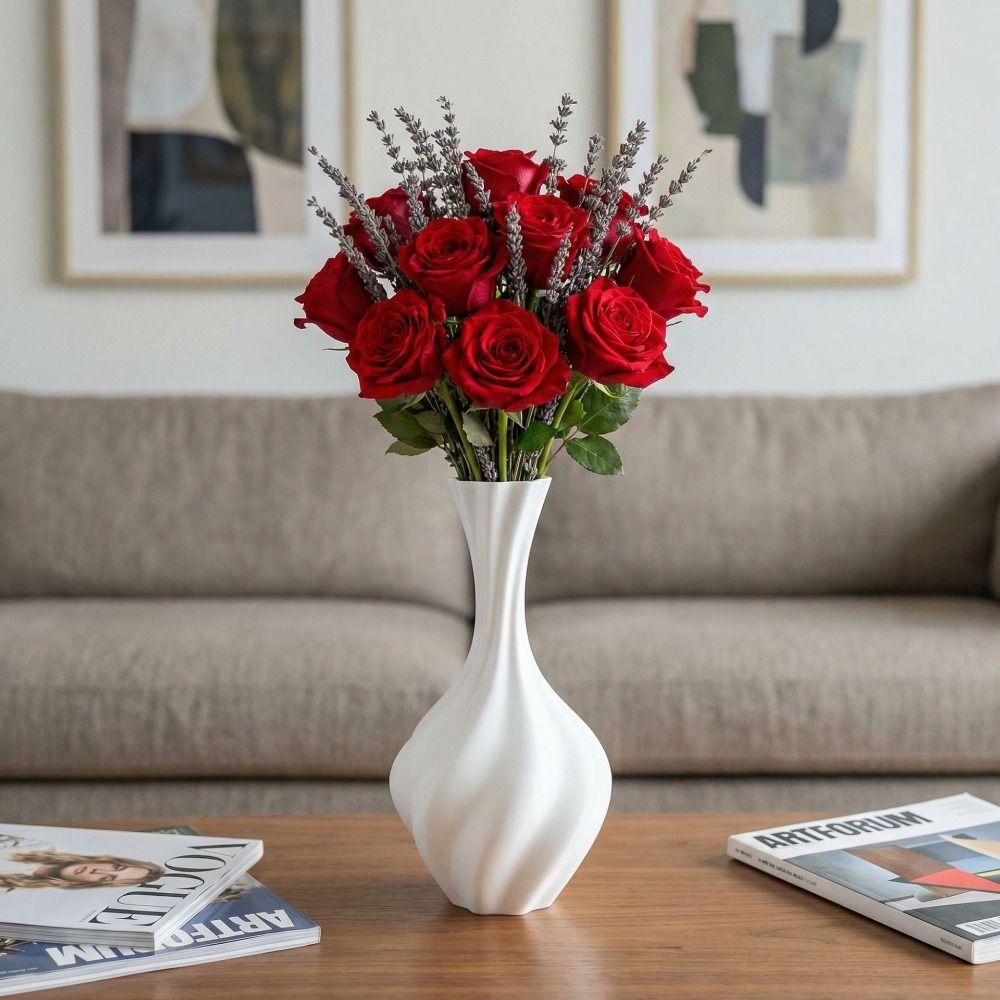 Gradient Color Modern Twisted Flower Bottle Decorative Flowerpot Home Desktop Decorations