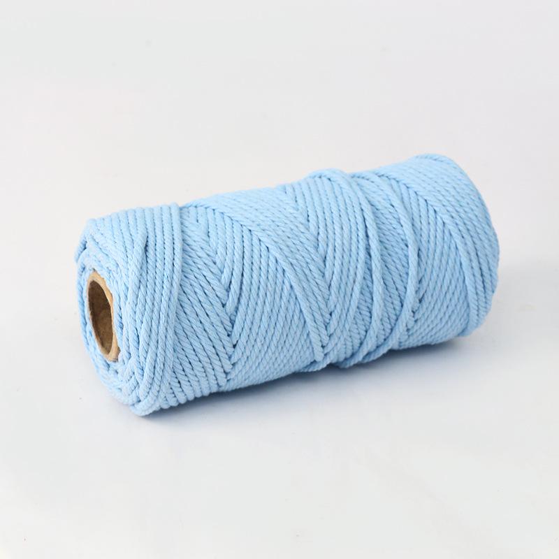 4mm Multi-Strand Macaron Colored Cotton Rope for DIY Tapestry & Decorative Weaving.