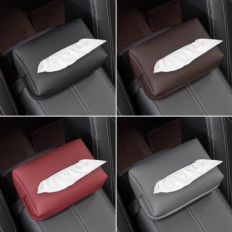 Leather Car Tissue Box Car Towel Napkin Paper Rack Storage Bag For Mercedes Benz W203 W204 W205 W210 W211 W212 W221 W222 CLS CLA