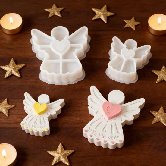 Angel Mold Flexible Non-Stick Angel Shape Silicone Candle Mold Ice Cubes Desserts Soap Making Baking Mold DIY Scented Candles Resin Ornament