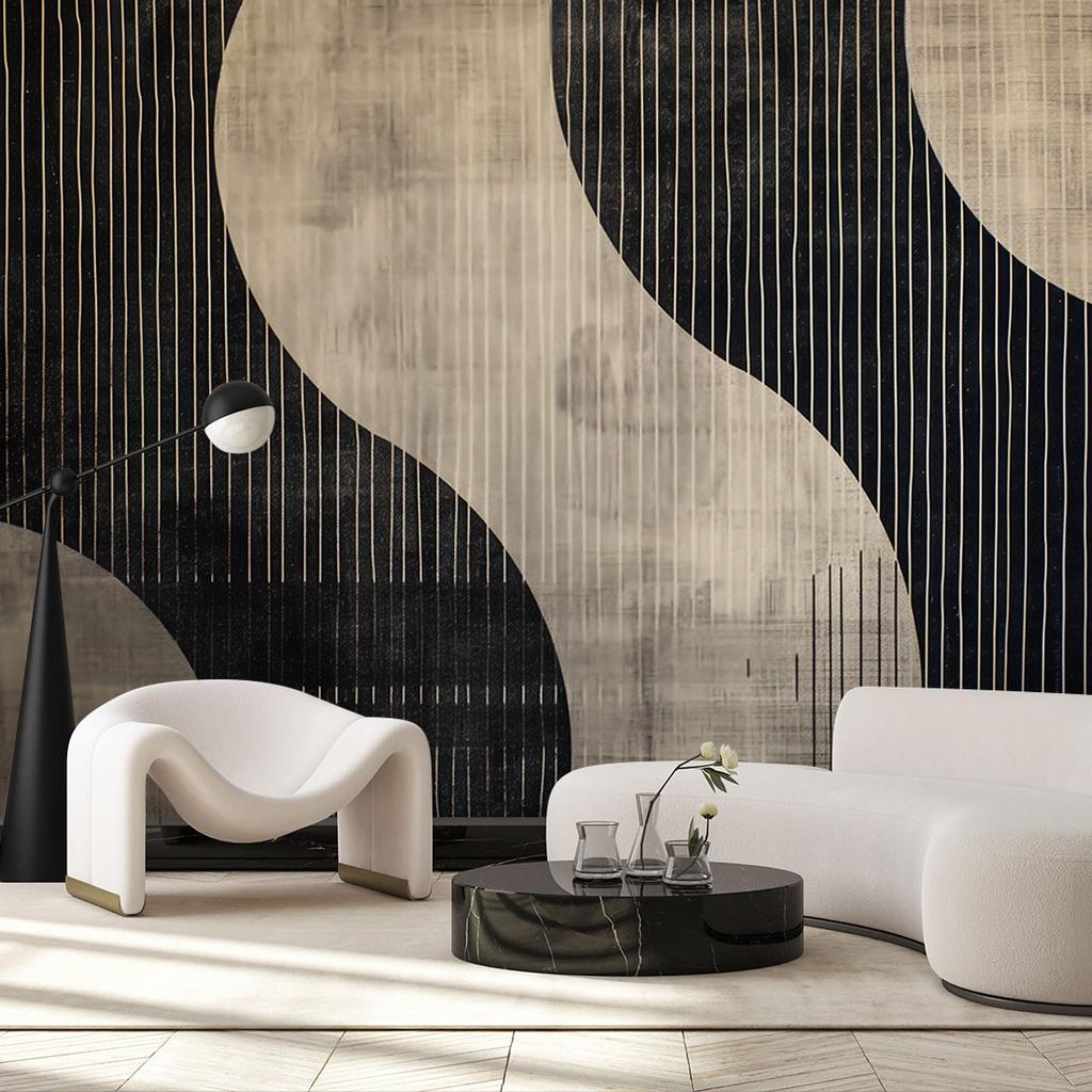 Tapete Retro abstrakte Formen