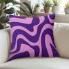 Lilac Wave Square Jacquard Pillow Cover for Sofa Office Waist Cushion Cover Home Decorative Pillowcase