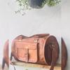 Detailed Finished Bag Genuine Goat Leather Travel Gym Duffle Duffel Real