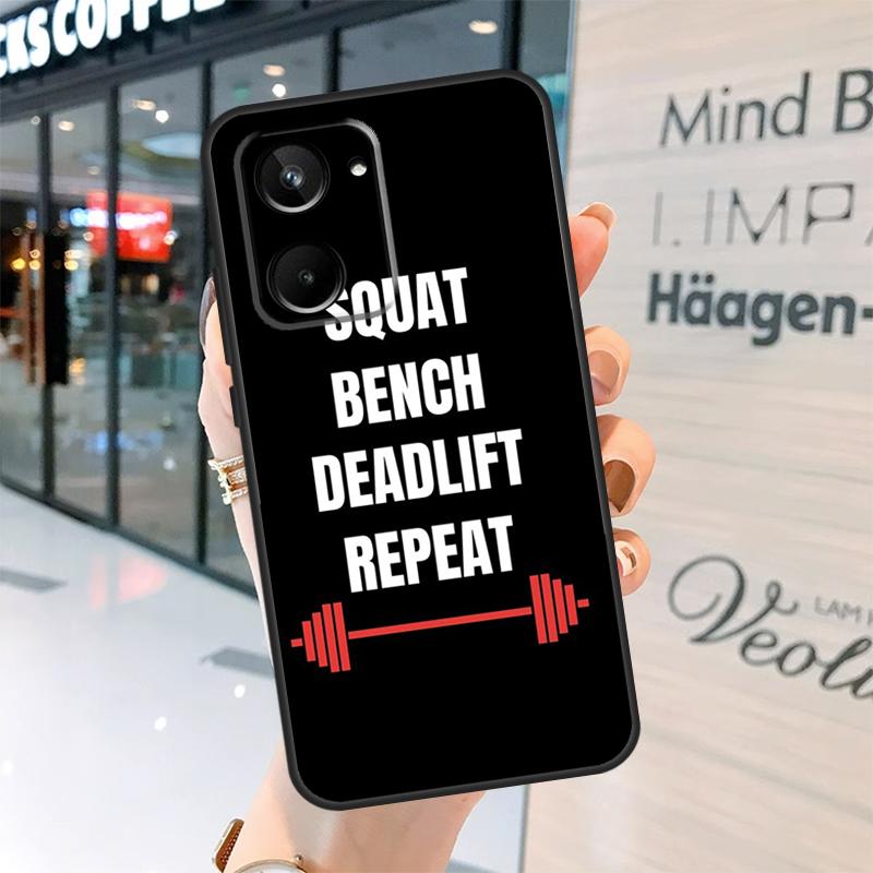 Bodybuilding Gym Fitness Quotes Case For Realme 15 Pro 12 11 13 14 Pro Plus GT6 GT7 C55 C51 C53 C25 C63 C61 C65 C67 C71 C75
