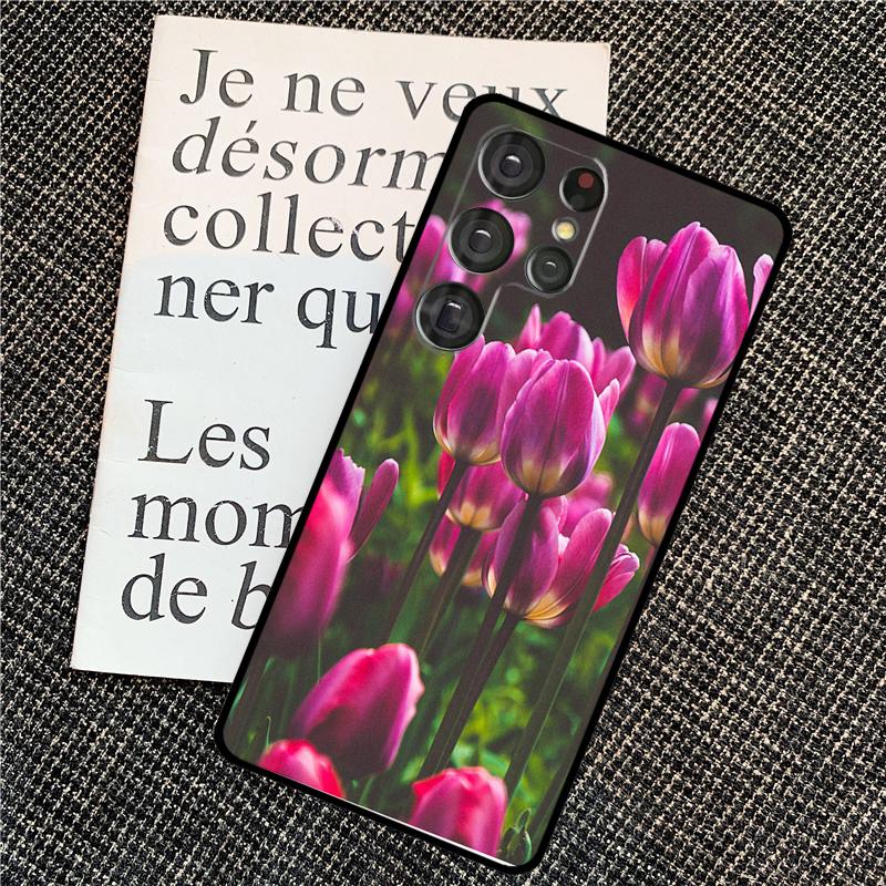 Spring Tulips Flower Case For Samsung Galaxy S25 Ultra S20 S21 S22 S23 S24 Ultra S9 S10 Plus S25 FE Back Cover
