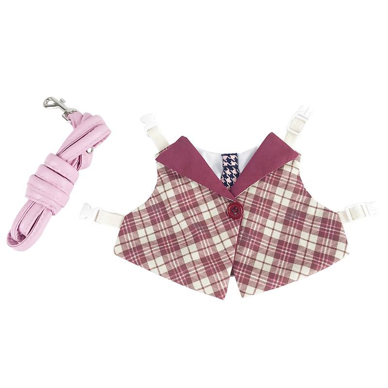 

Милый костюм кролика-морской свинки для маленьких животных, карликового кролика, шиншилл, школьная форма, одежда со шлейкой, аксессуары для питомцев S-suit 0.2-1kg