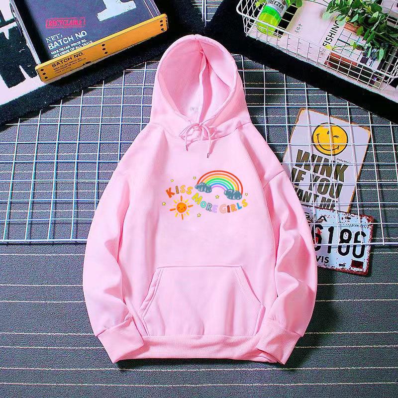 Ladies Gray Plush Hooded Hoodie for Women Plus Size Colorful Print Oversize Pullover Sweatshirt Tops