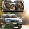 Platform Rottweiler Black Dog Print Car Front Glass Sunscreen Sunshade