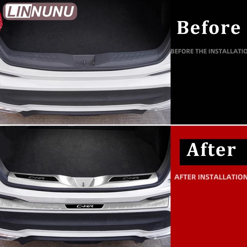 2 Stück CHR Auto Zubehör Kofferraumschutz Einstiegsleiste Stoßstangen-Schutzleiste Türschwellenabdeckung Für Toyota C-HR 2018 -2025 2024