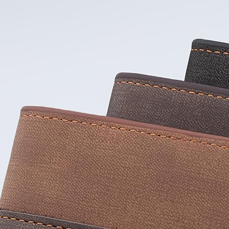 Men Wallet Patchwork PU Leather Small Card Holder Short Wallets Man Purse Card Case Casual Standard Wallet