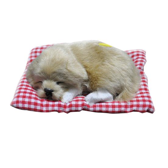 Simulation Animal Toy Sleeping Dog Model Kids Plush Stuffed Doll with Sound