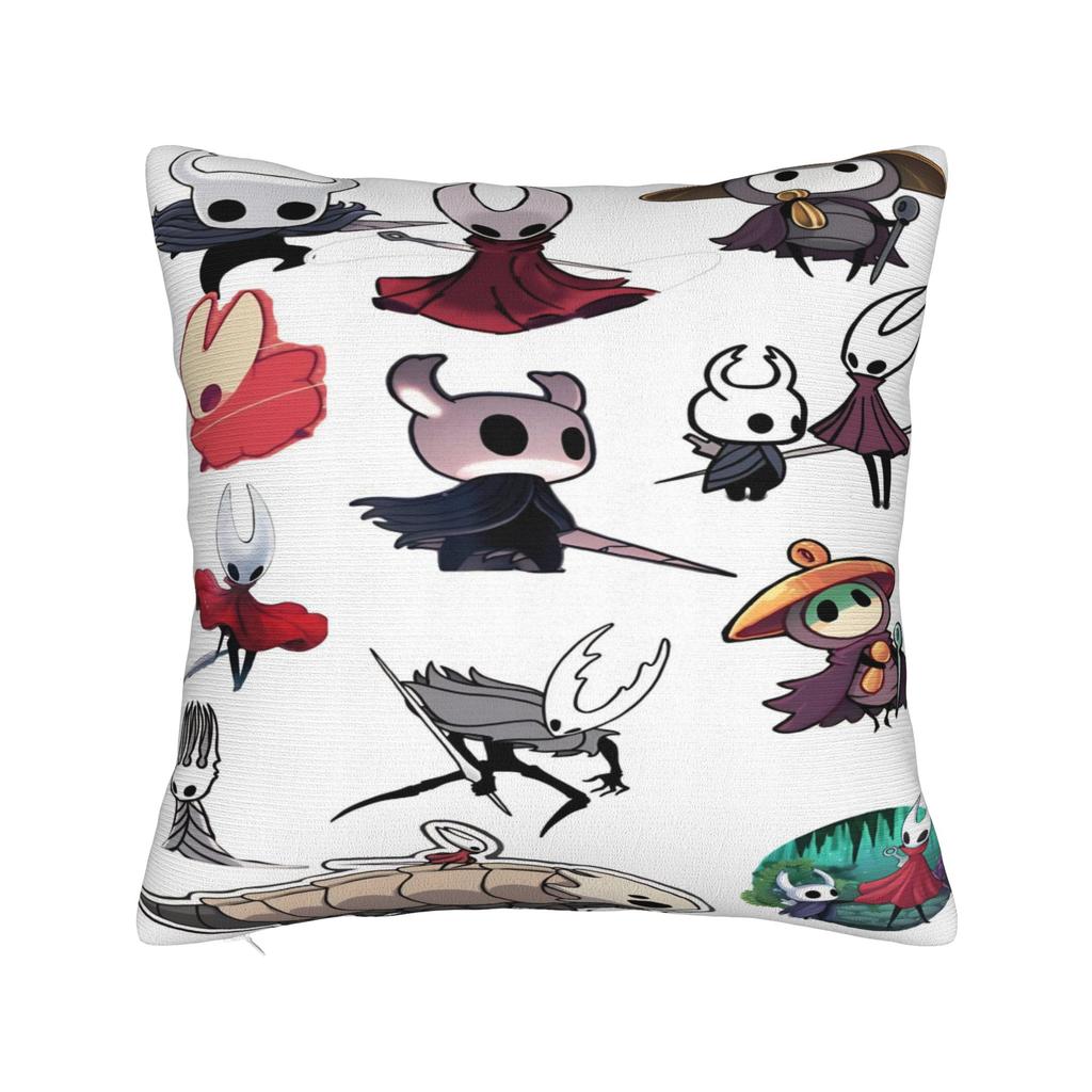 Hollow Knight Cartoon Game Knight and Hornet Pillow Cover Vintage Pillow Case For Living Room Chair Comfy Cushion Cover Gift
