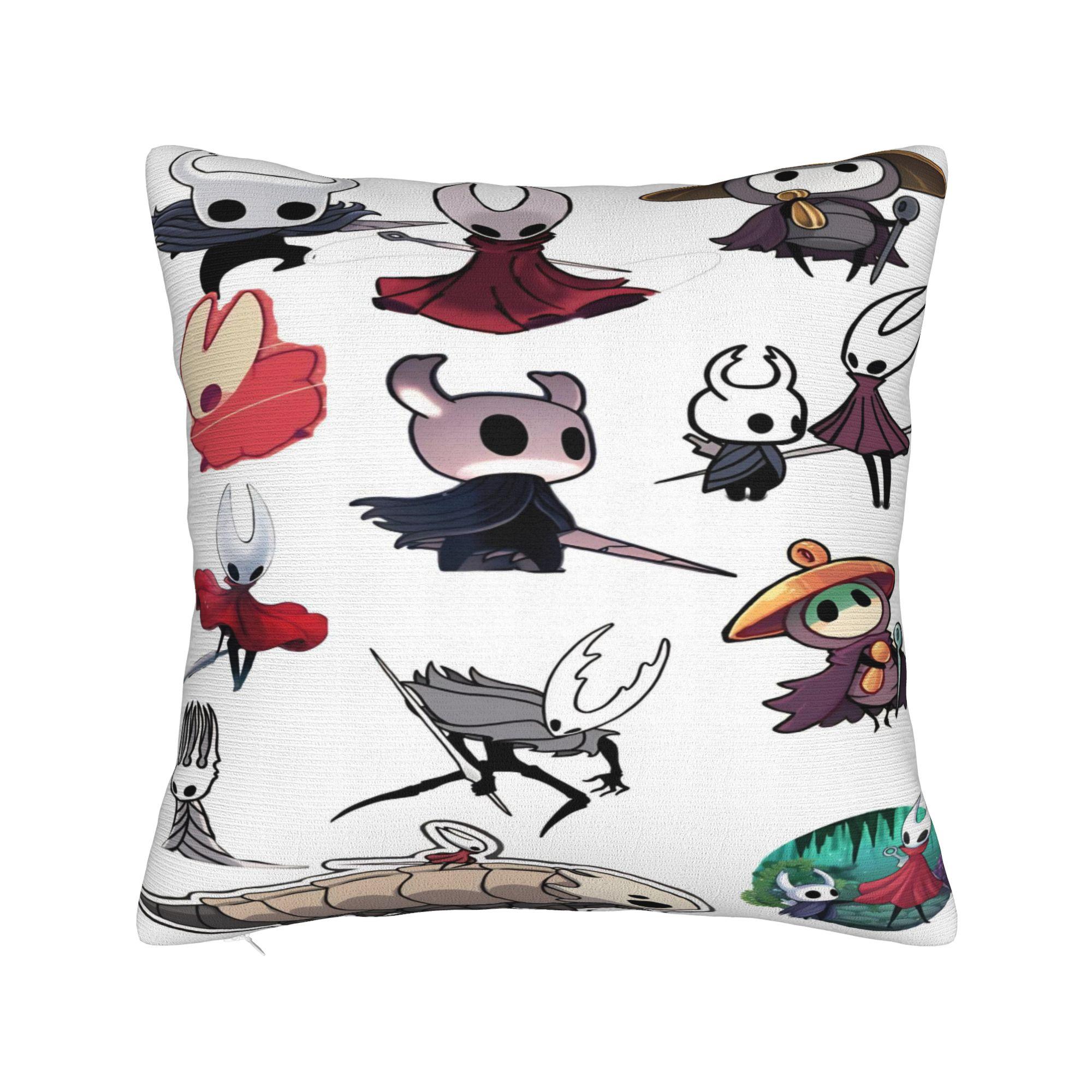 

Hollow knight Cartoon Game Knight and Hornet Pillow Cover Soft Cushion Cover Novelty Pillow Case For Living Room Bed Chair 30x30cm 12x12in