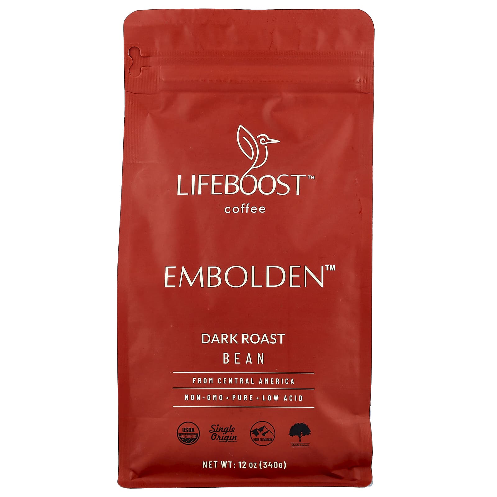 

Lifeboost, Кофе, Embolden™, Цельные зерна, Темная обжарка, 340г (12oz)