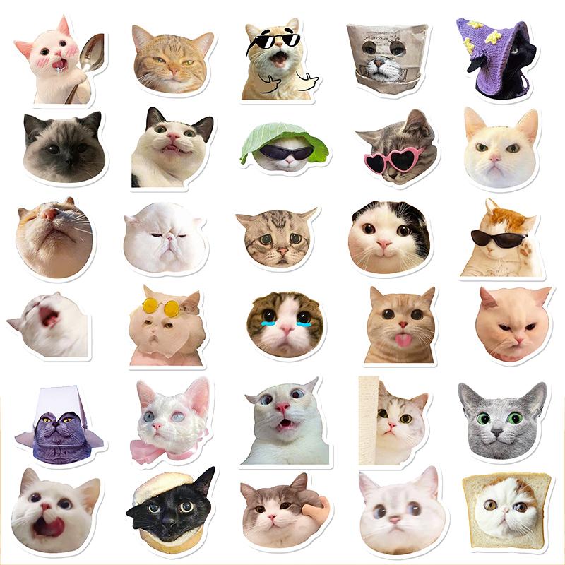 10/30/50pcs Cute Cat Sticker Toys Aesthetic Children Korean Decoration Scrapbooking Stationery School Supplies Toy for Kids TMZ