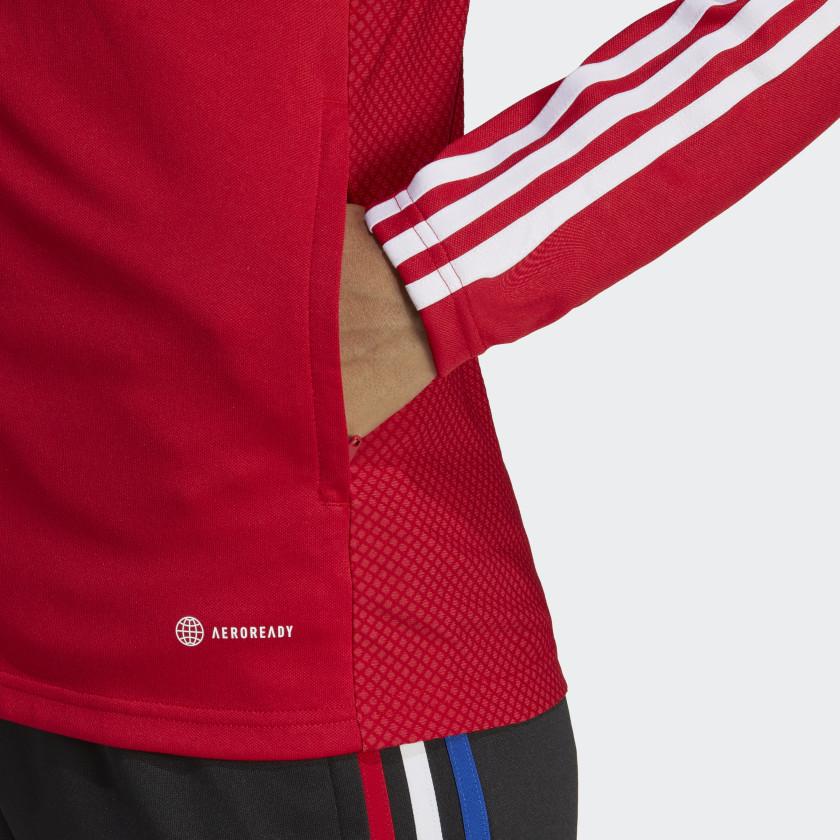 Adidas Striped Zip High Neck Long Sleeve Jacket Retro Sports Jacket Women Jacket Red HS3512