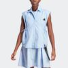 Adidas City Escape Casual Sports Vest With Stand Collar Women Vest Blue IA2138