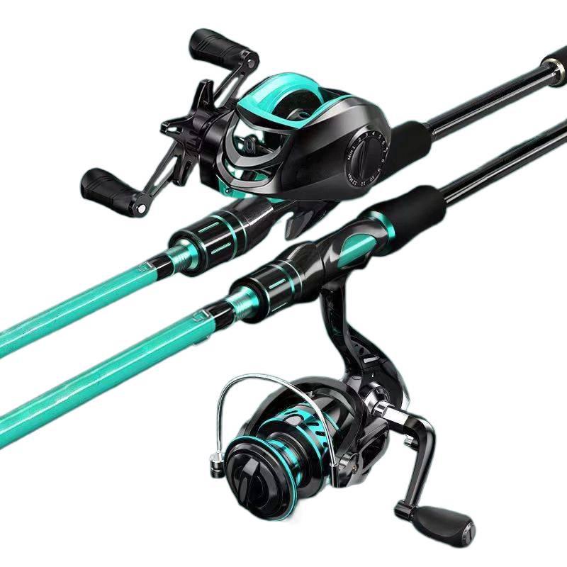 Complete Long Cast Sea Fishing Rod Set with Anti-Explosion Line and Spinning Reel for Beginners - Straight Handle Design.